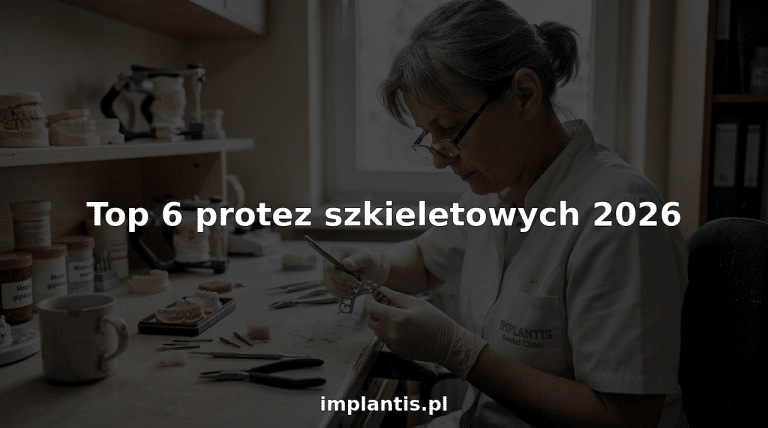 Technik dentystyczny precyzyjnie dopasowuje protezę częściową przy swoim stanowisku pracy.