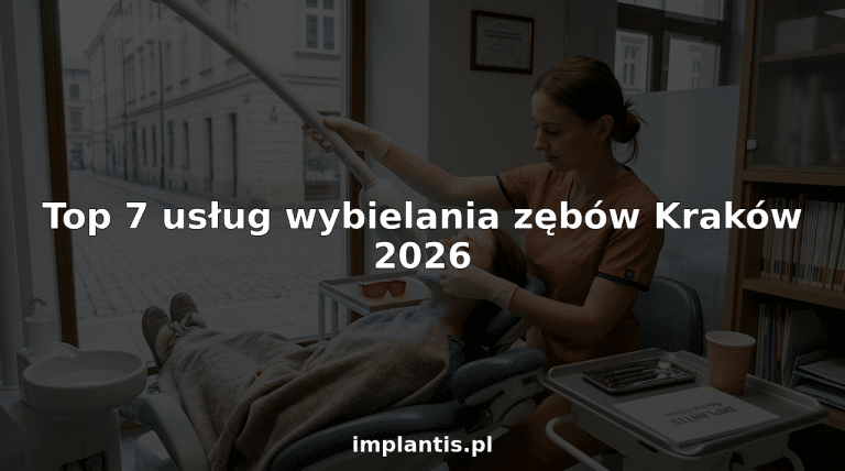 Lekarz stomatolog przeprowadza zabieg wybielania zębów w krakowskiej klinice.