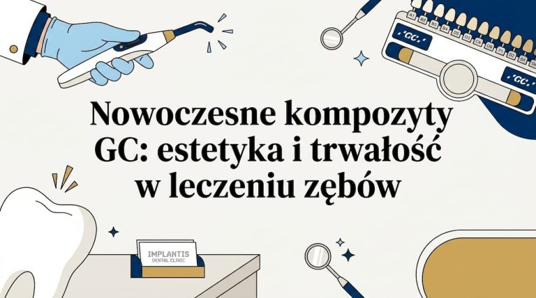 Grafika wektorowa z motywem stomatologicznym – tytułowa ilustracja przedstawiająca ząb oraz narzędzia dentystyczne